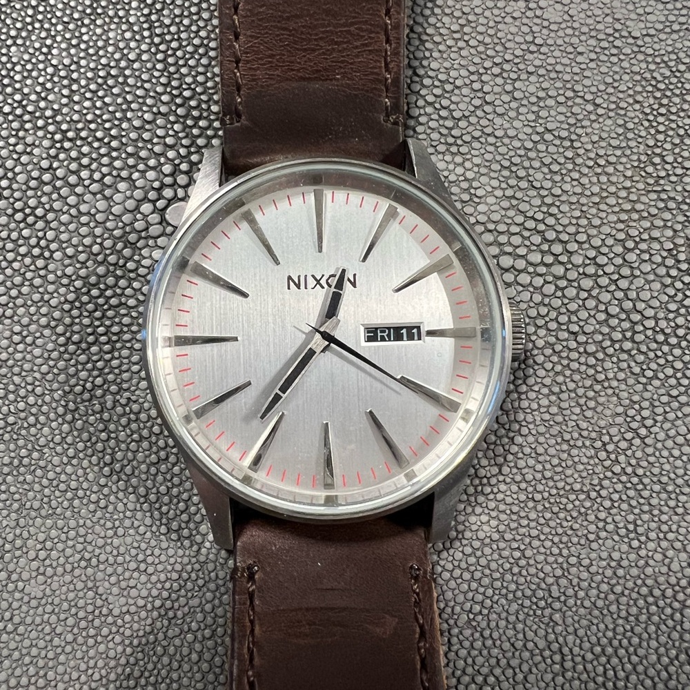 Nixon Silver and Brown Men's Watch